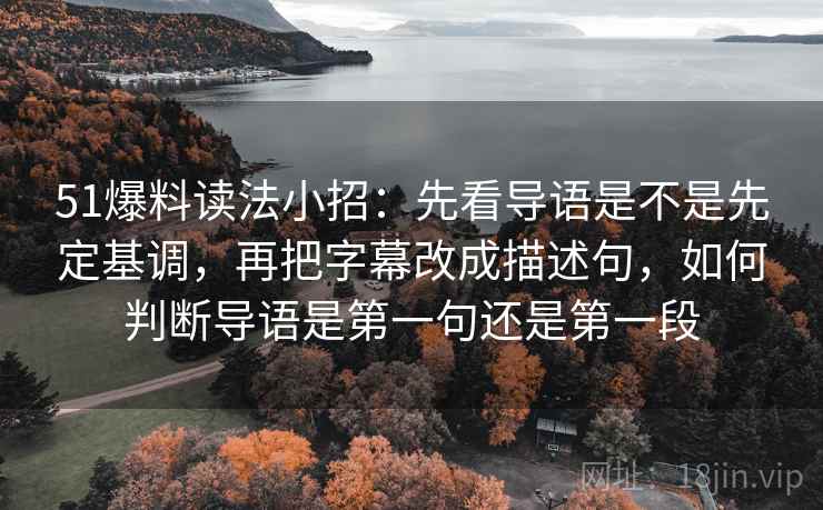 51爆料读法小招：先看导语是不是先定基调，再把字幕改成描述句，如何判断导语是第一句还是第一段  第2张