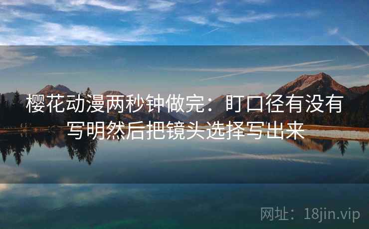樱花动漫两秒钟做完：盯口径有没有写明然后把镜头选择写出来  第2张